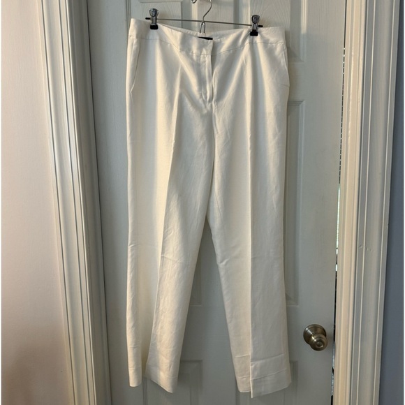 Nine West White Linen blend lined Pants Size 10 - Picture 1 of 10
